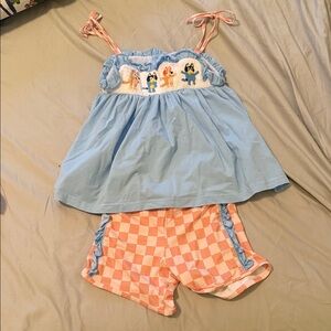 Bluey smocked shirt and shorts